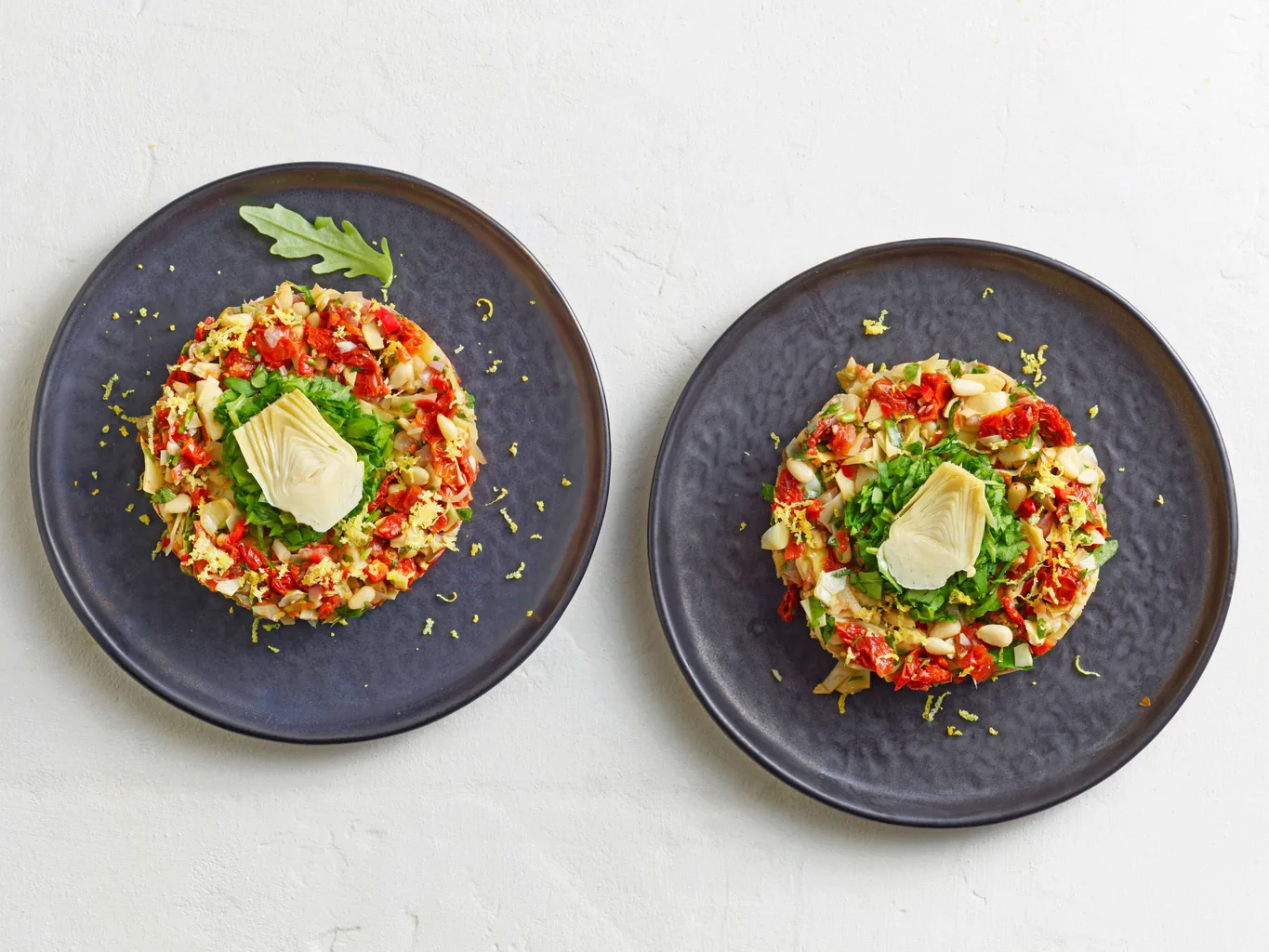 Tartare d'artichaut avec tomates séchées