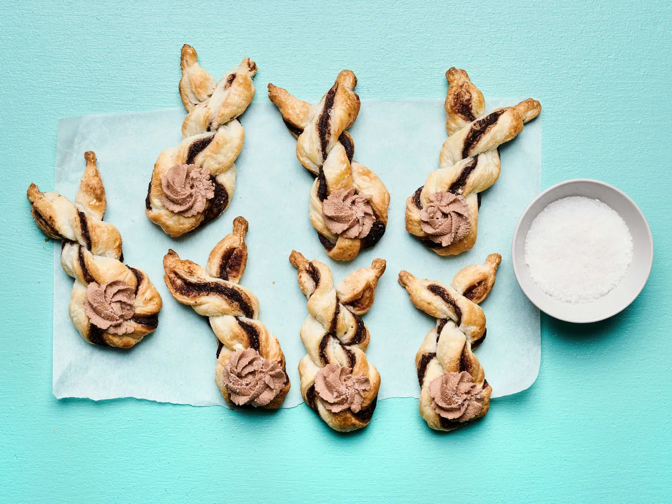 Lapins en pâte feuilletée au chocolat