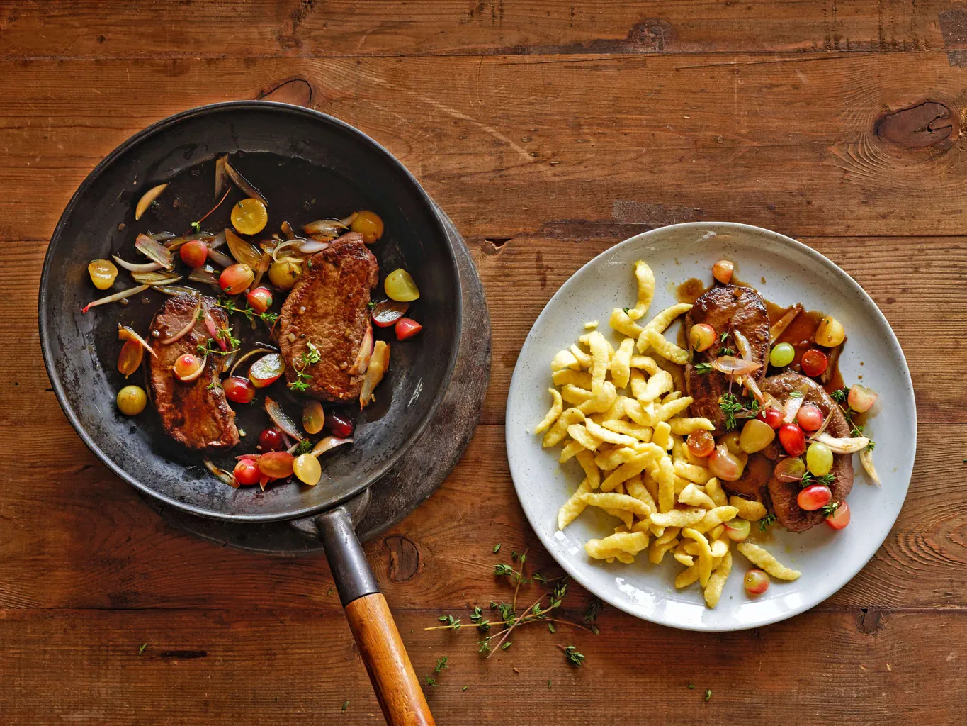 Fettine di cervo in salsa all’uva