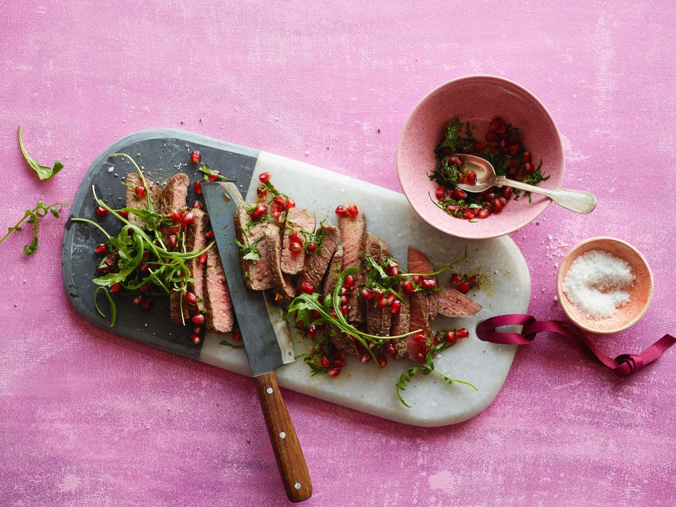 Tagliata mit Granatapfelsalsa