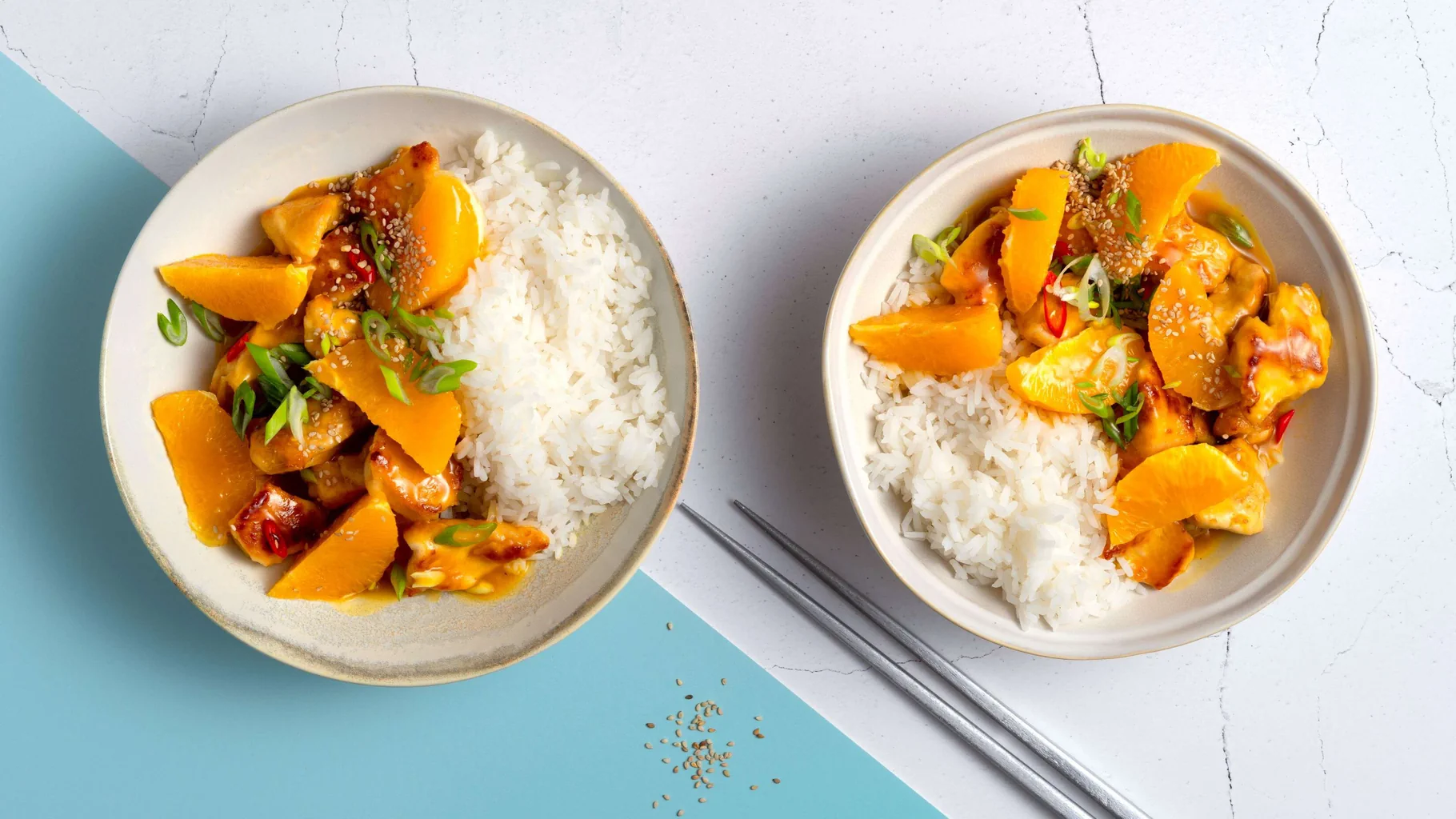 Poulet mit Orangen und Sesam