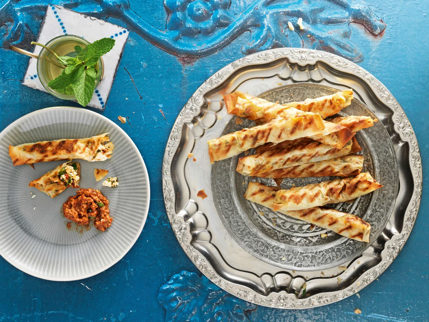 Rouleaux de yufka à la feta grillés