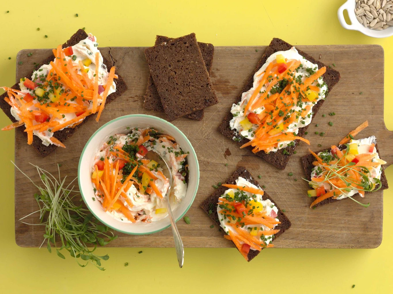 Tartinade de fromage frais et de carottes
