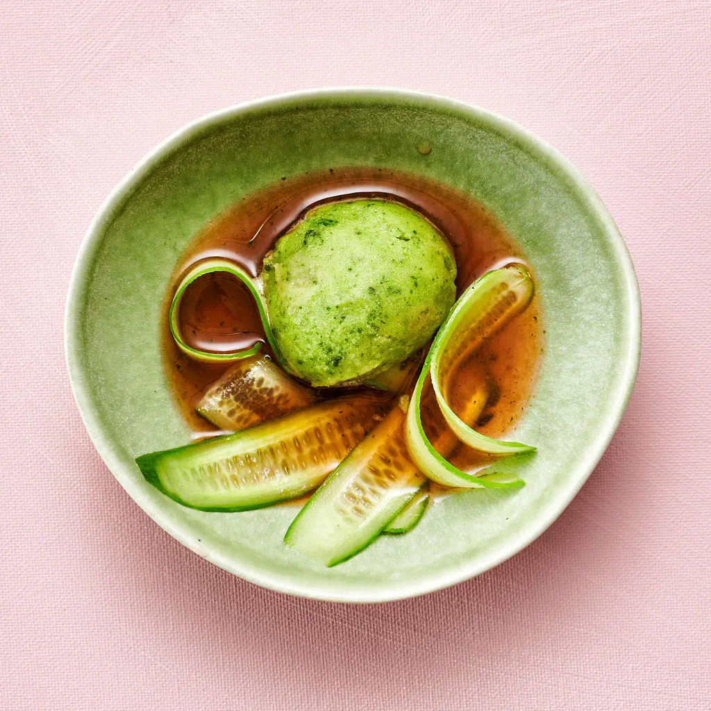 Sorbet au concombre et au basilic avec Pimm’s