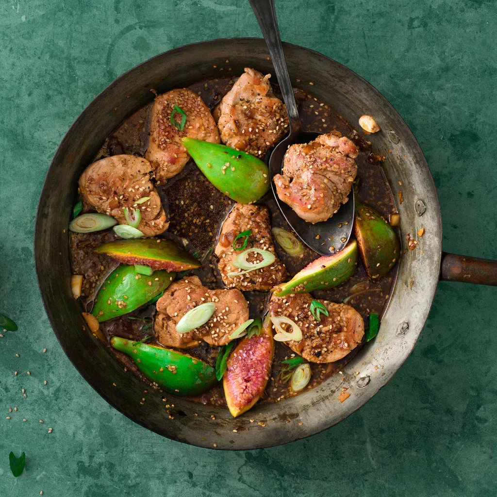 Filet mignon de porc avec figues et sauce au miel
