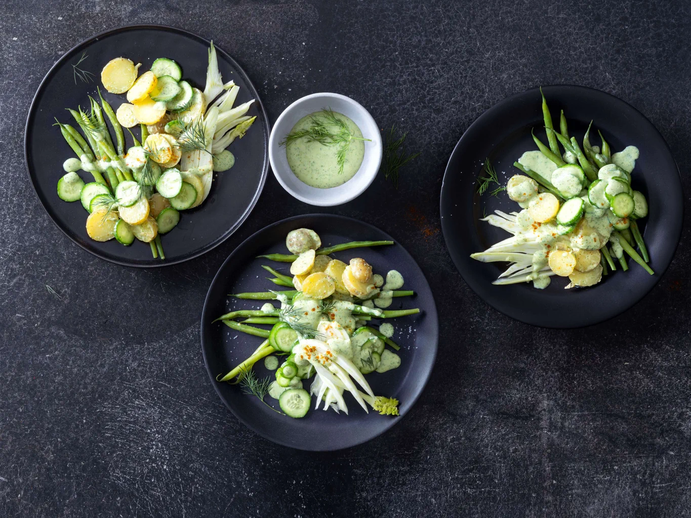 Veganer Gemüse-Kartoffel-Salat