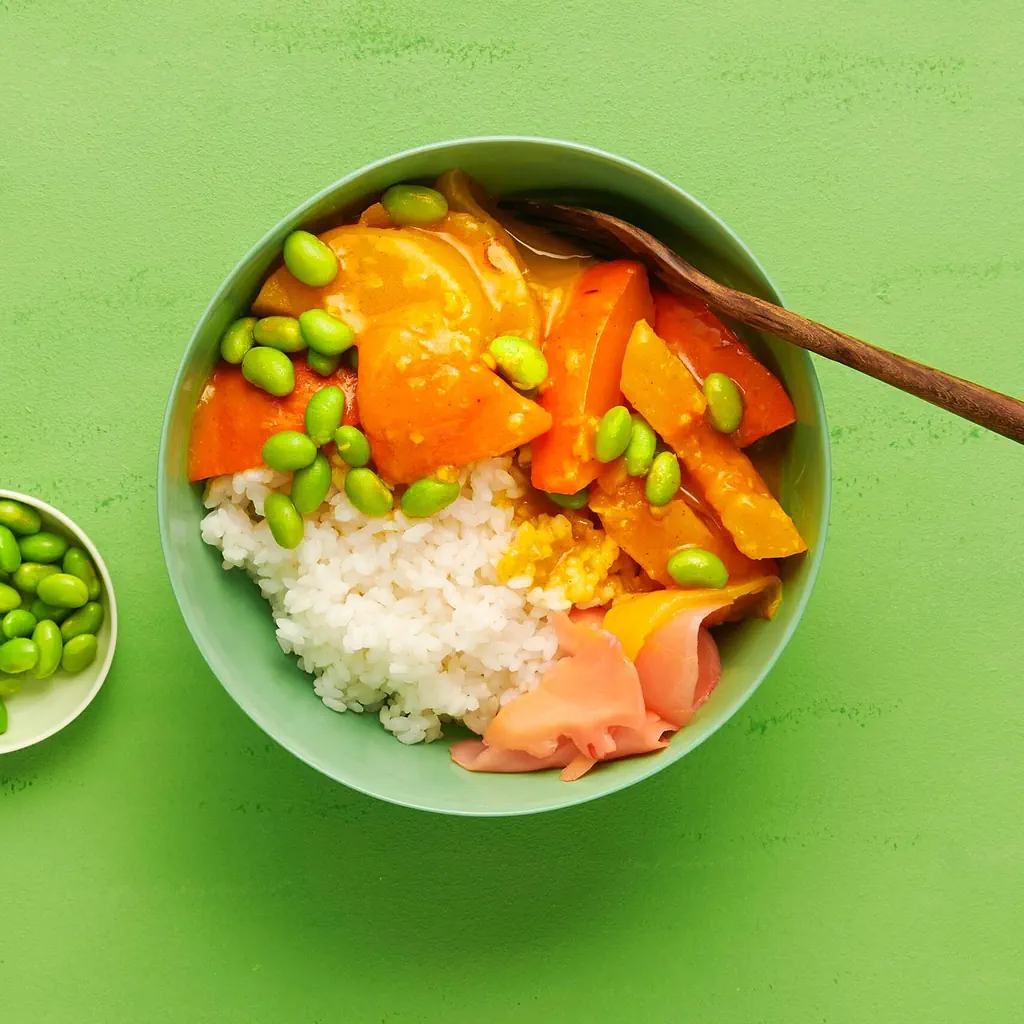 Kürbis-Curry mit Reis