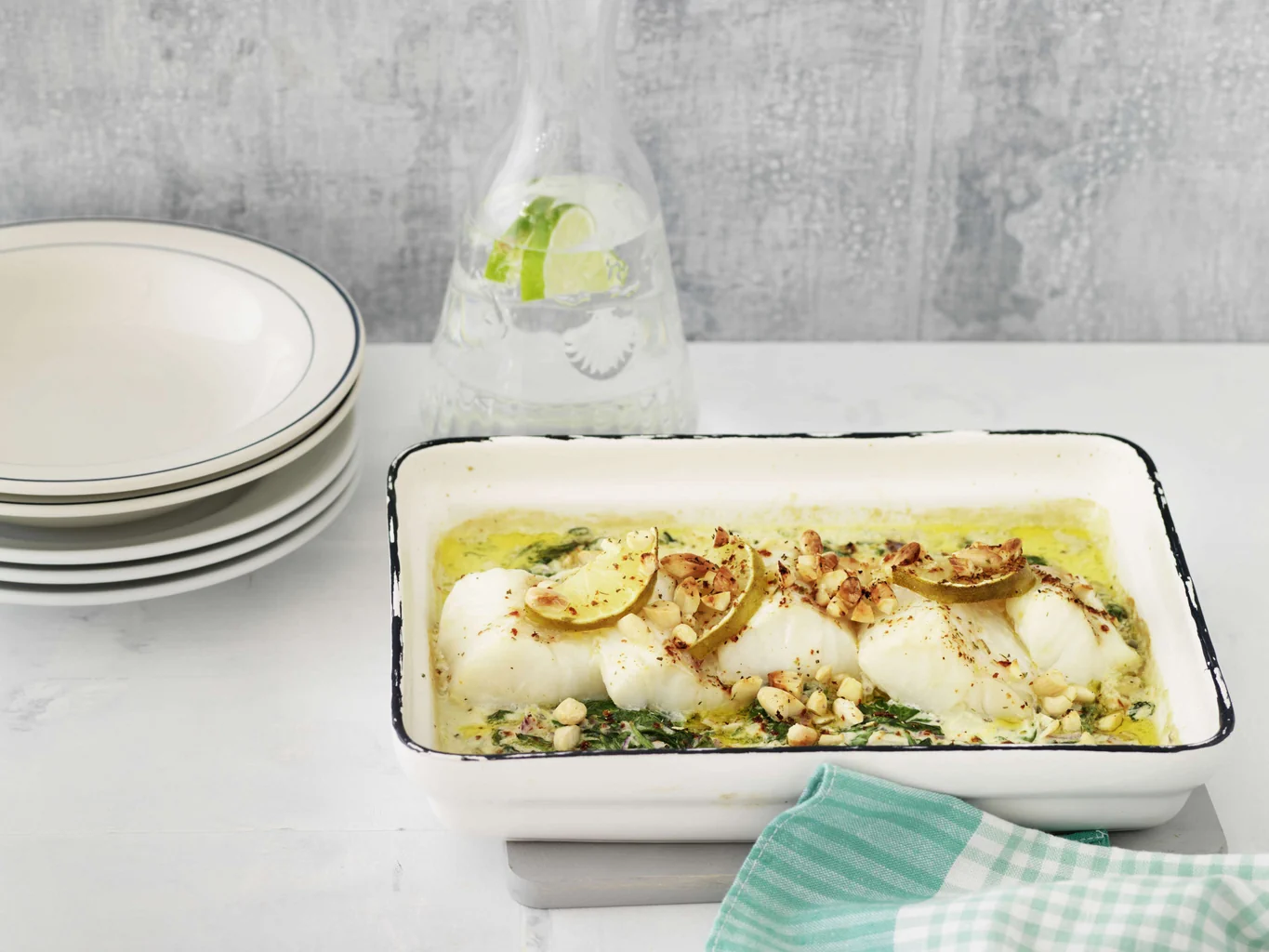 Fischgratin mit Mandeln