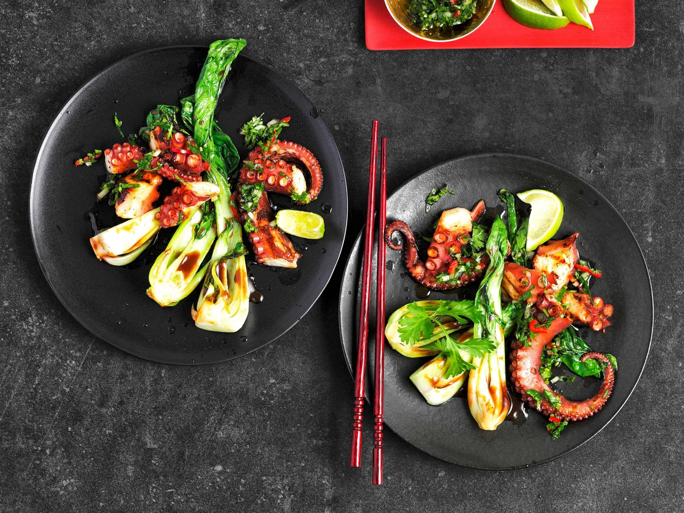 Pulpo mit Pak-Choi
