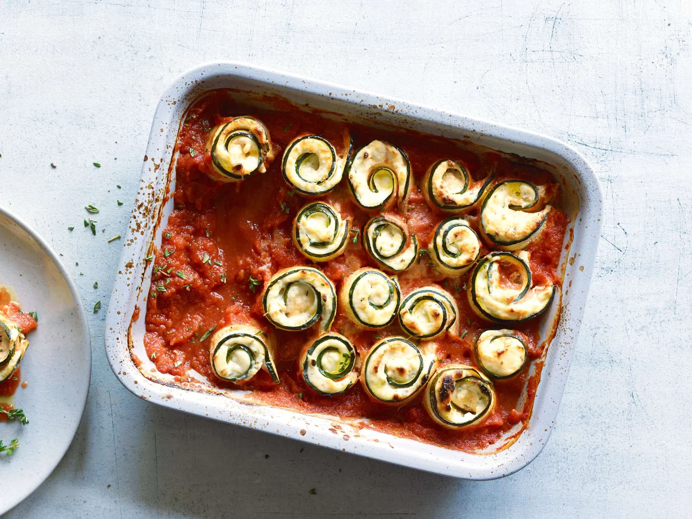 Überbackene Zucchetti-Ricotta-Röllchen