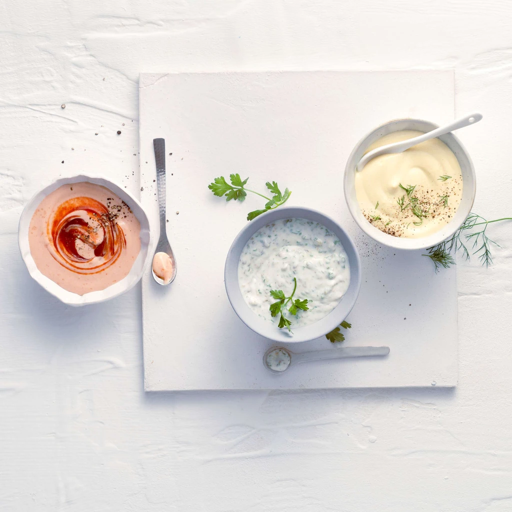 Trio di salse vegane per la fondue chinoise