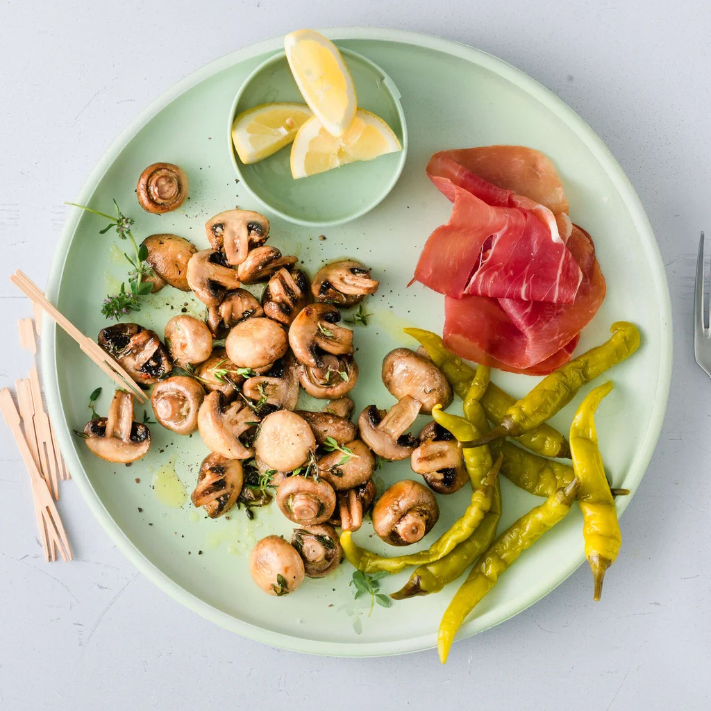 Champignons de Paris rôtis à l'ail