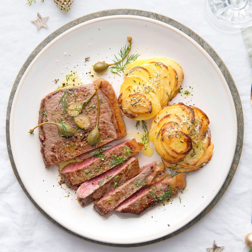 Entrecôte mit Knusperkartoffeln