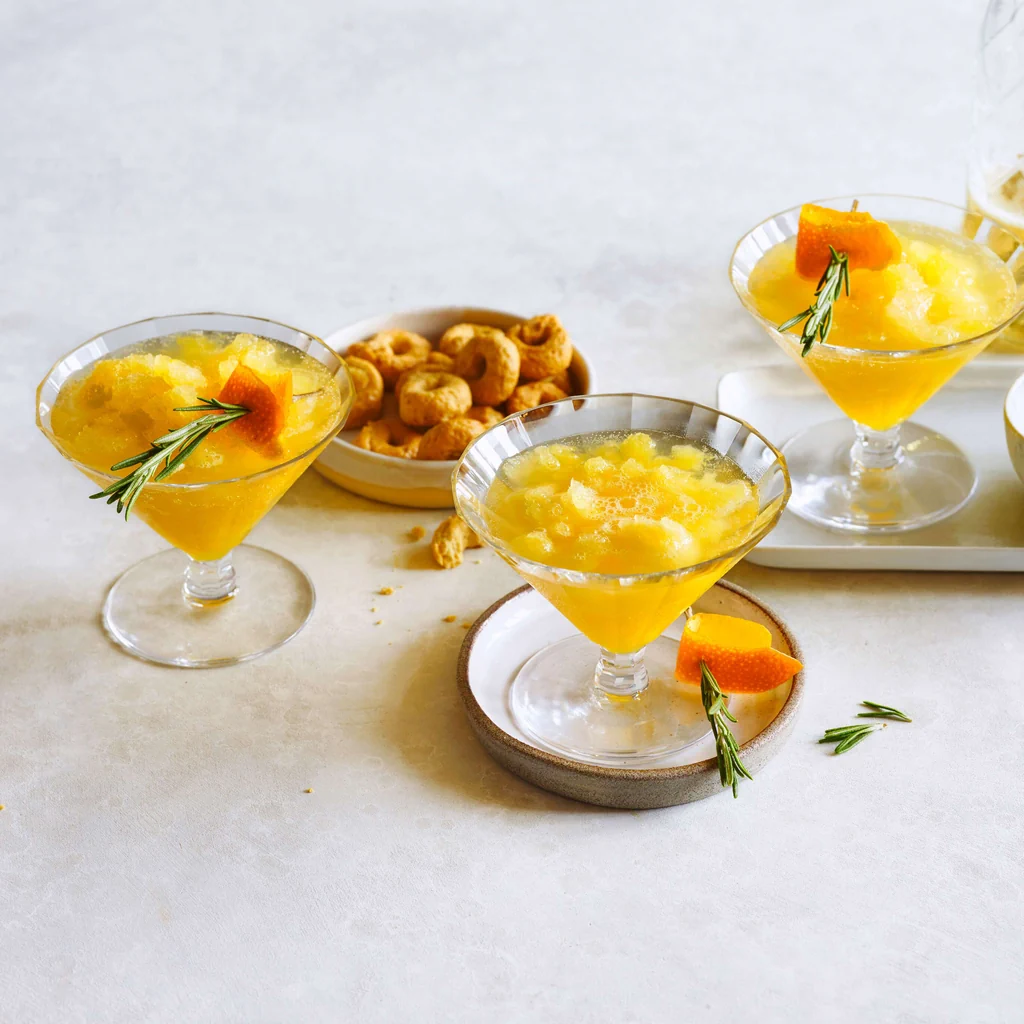 Granita all'arancia con spumante analcolico