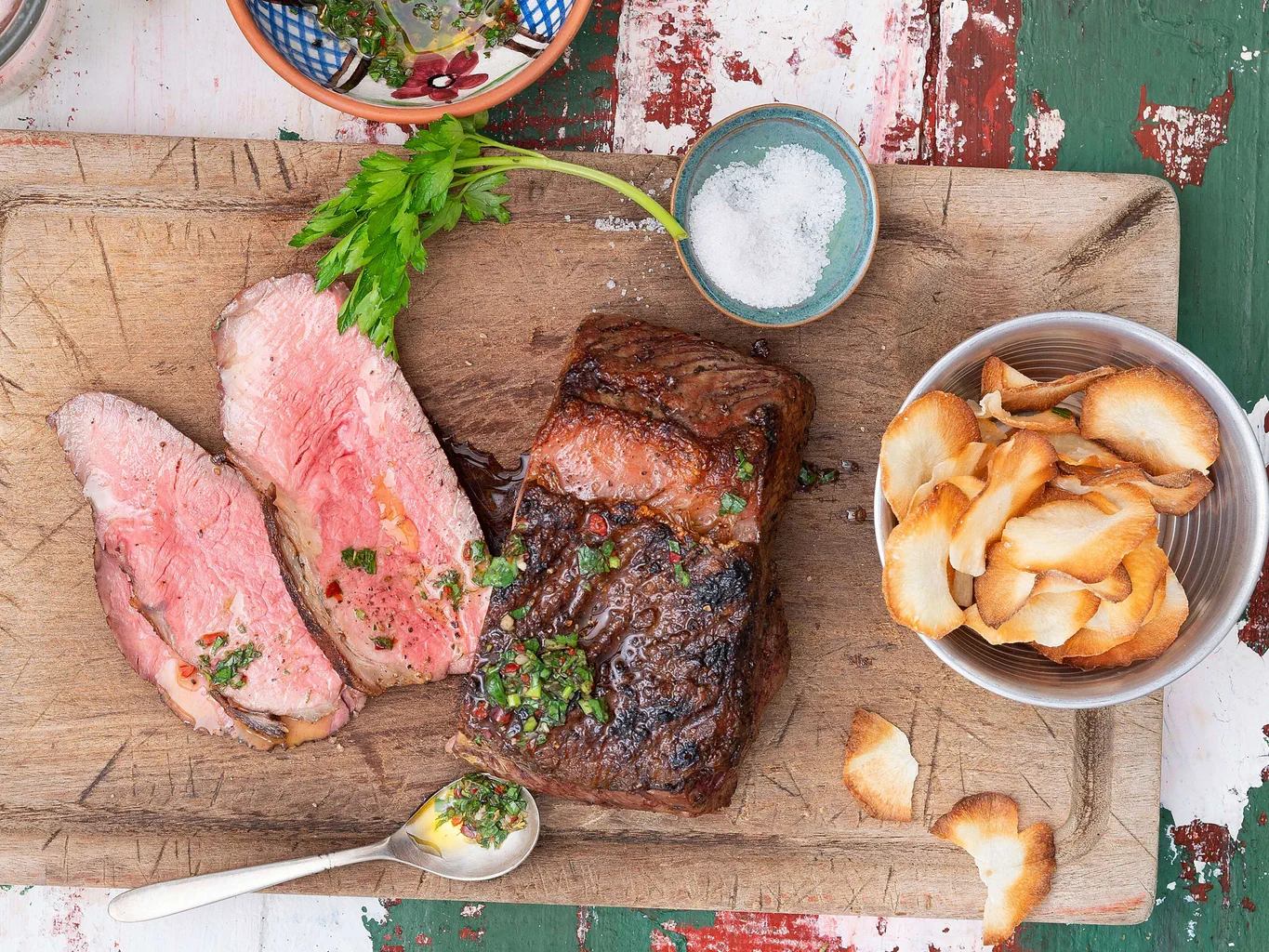 Entrecôte de bœuf avec chimichurri