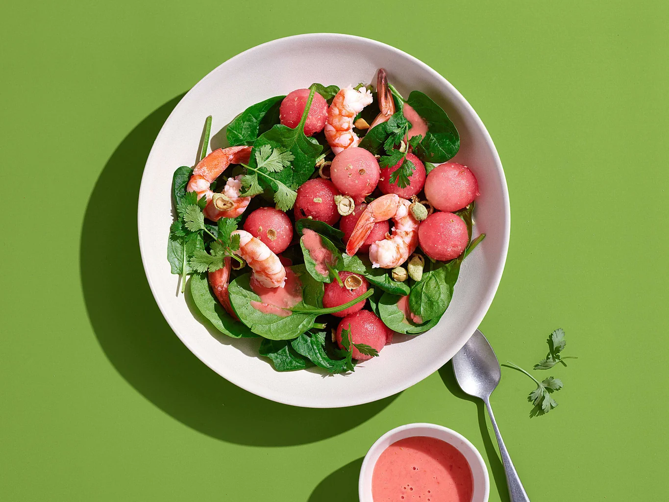 Insalata d'anguria con gamberetti