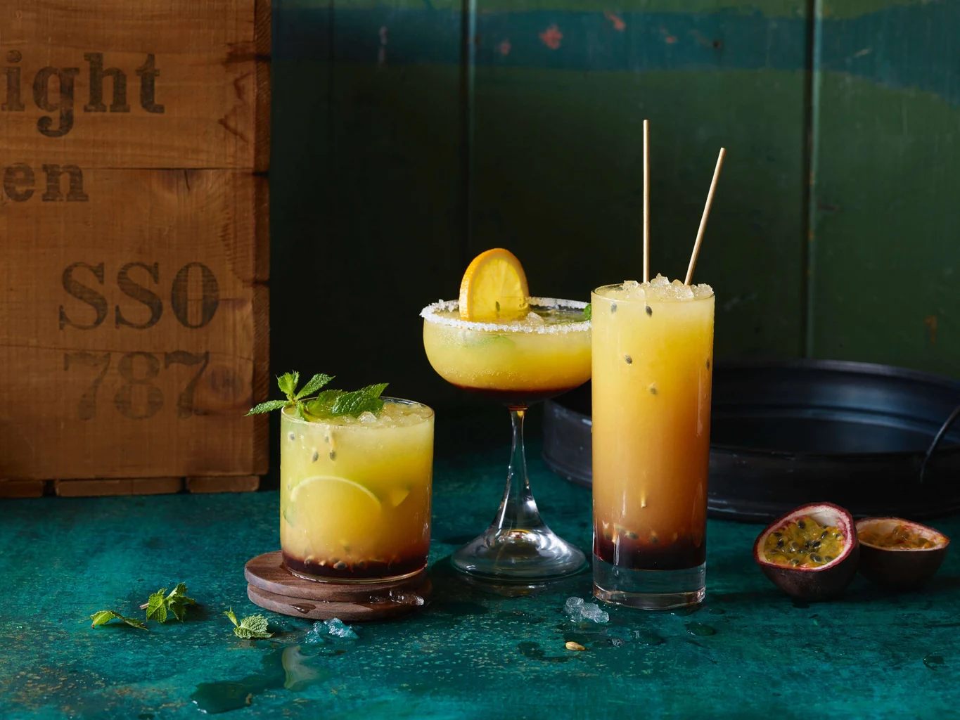 Cocktails aux fruits de la passion