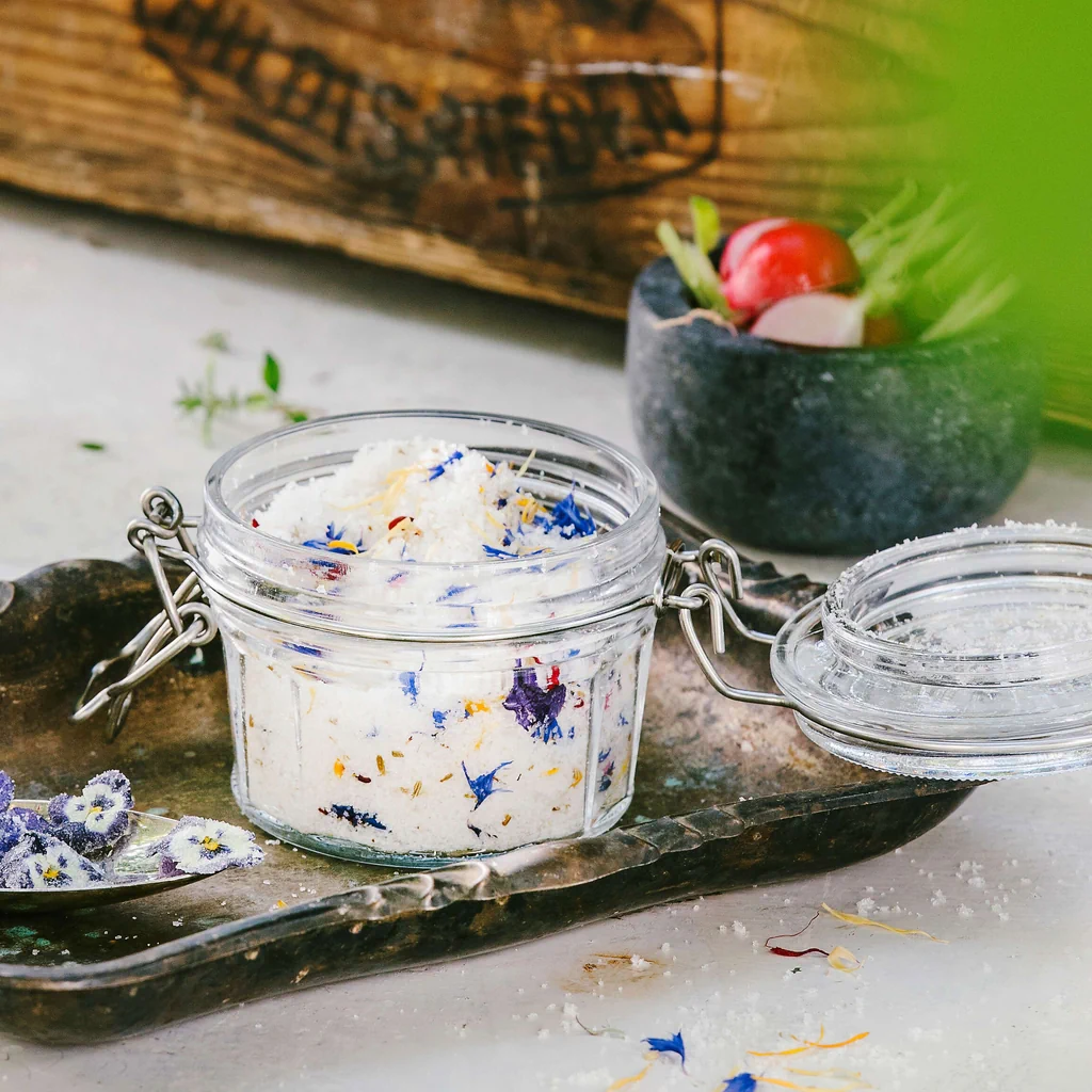Sel aux fleurs avec graines de fenouil 