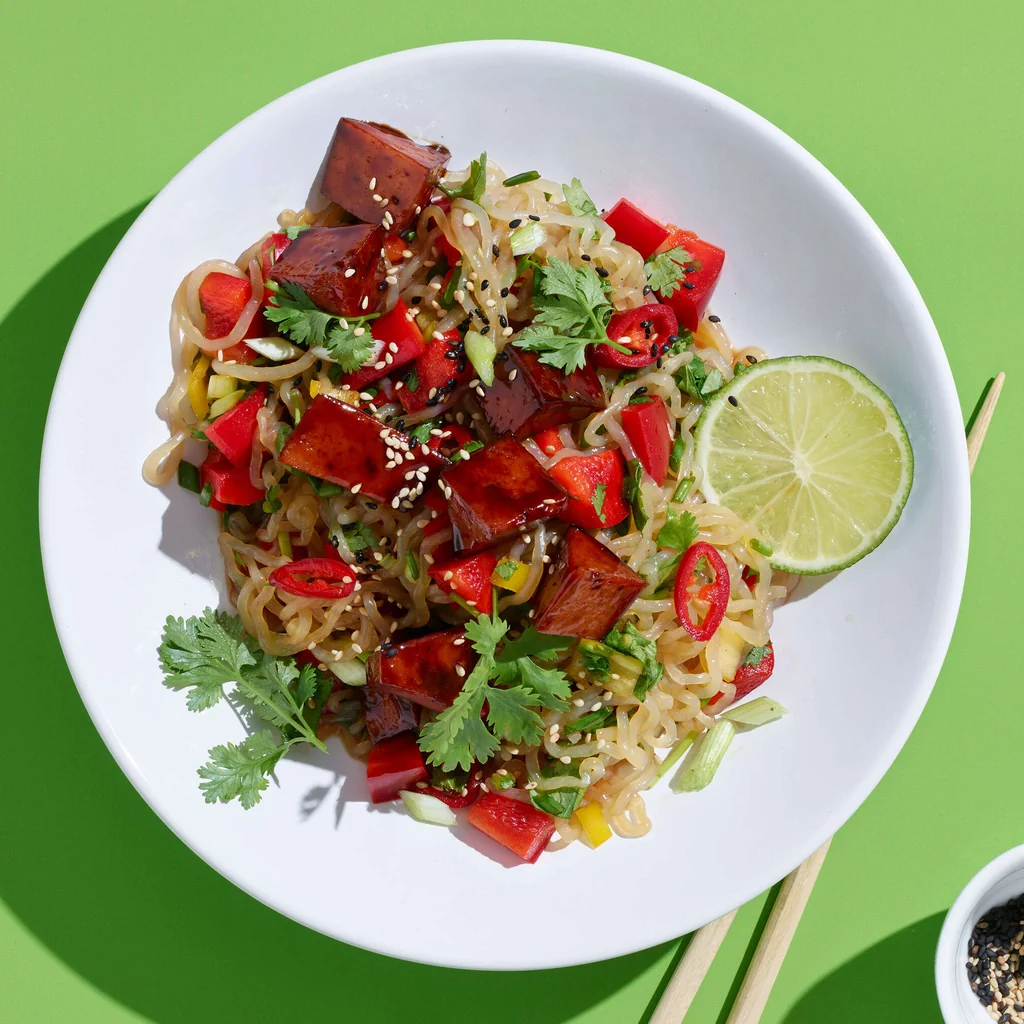 Asiatische Fleischkäse-Bowl