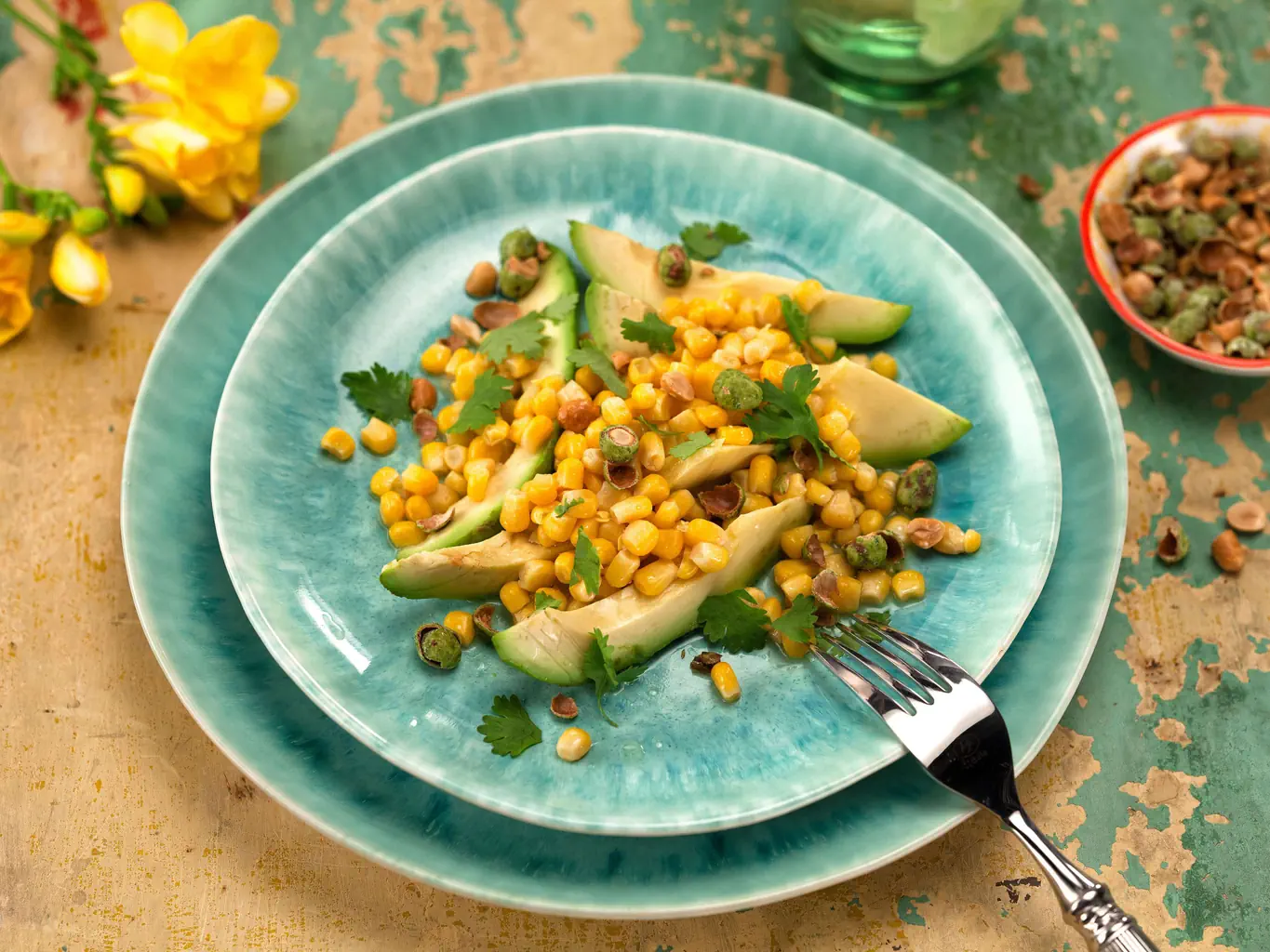 Salade de maïs avec wasabi