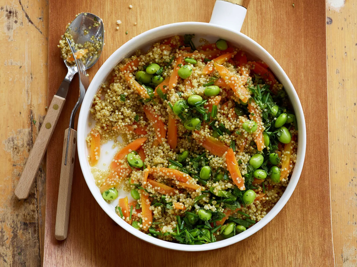 Quinoa e carote con edamame