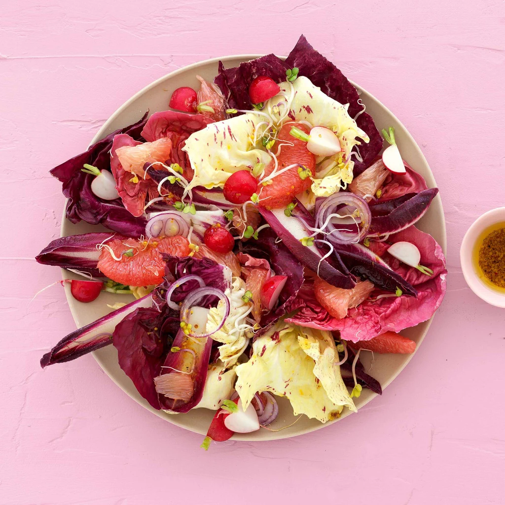 Salade rose avec grapefruit 
