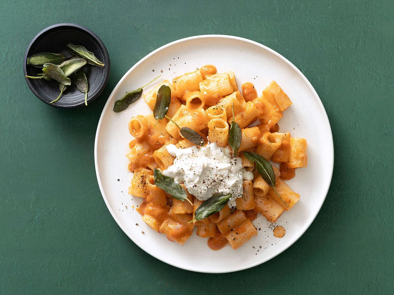 Rigatoni mit Kürbissauce