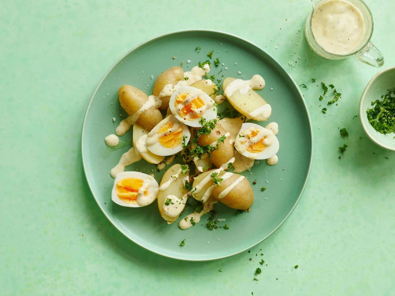 Senf-Eier mit Kartoffeln