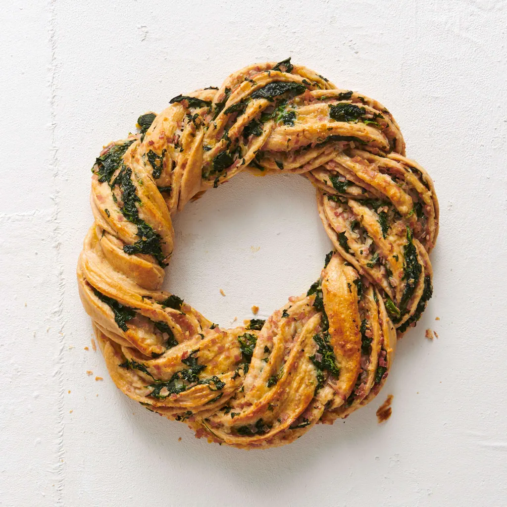 Couronne au jambon et aux épinards avec fromage