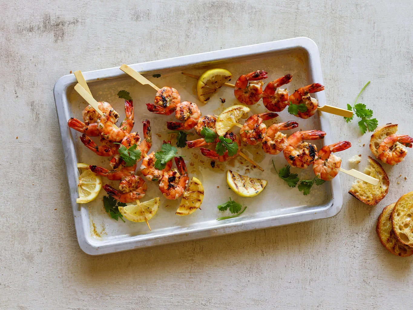 Brochettes de crevettes au citron