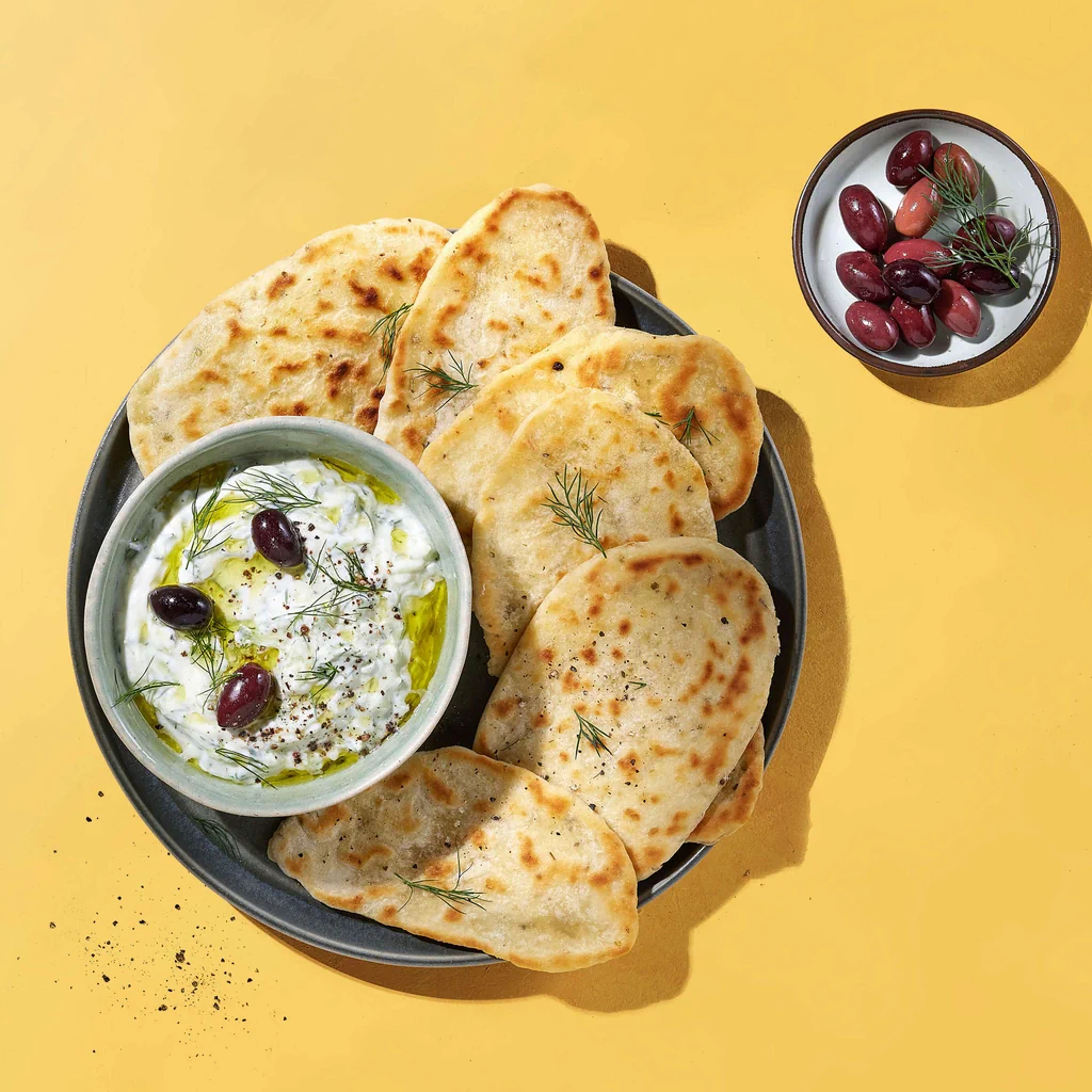 Tzatziki végan avec galettes de pain