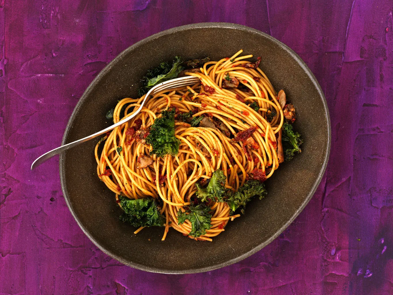 Spaghetti und Steinpilz-Dörrtomaten-Pesto 