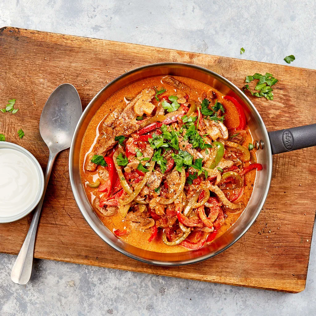 Rindsfilet Stroganoff