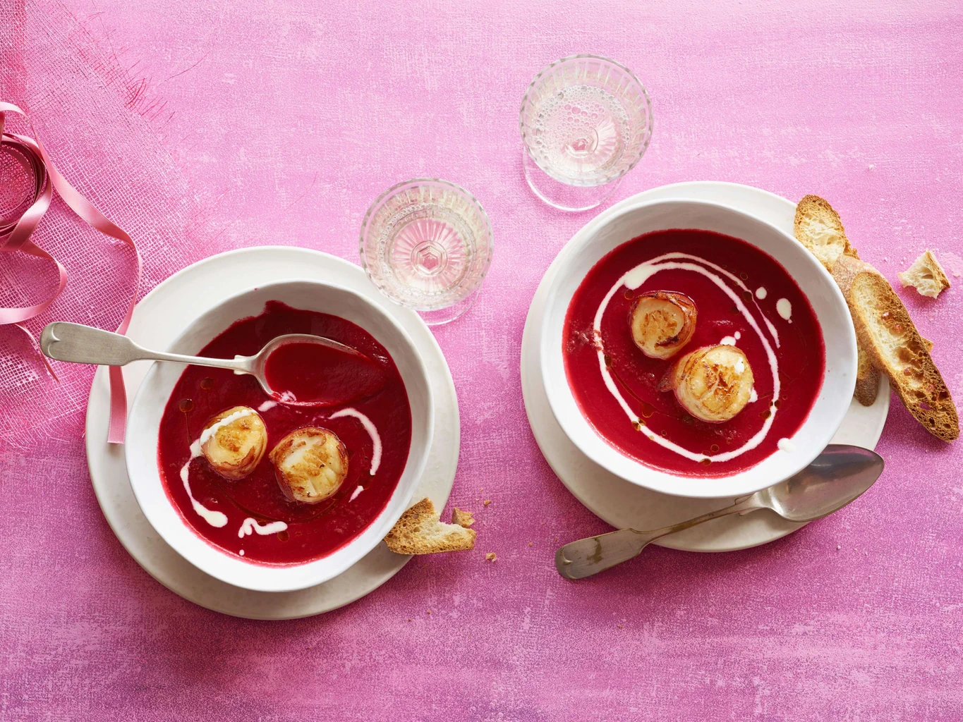 Crema di barbabietole con capesante