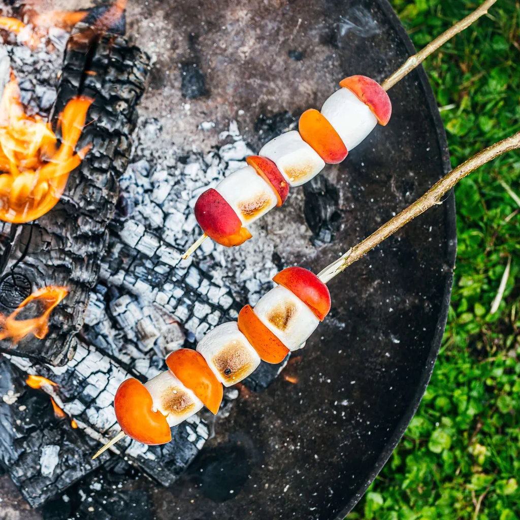 Marshmallow-Aprikosen am Stecken