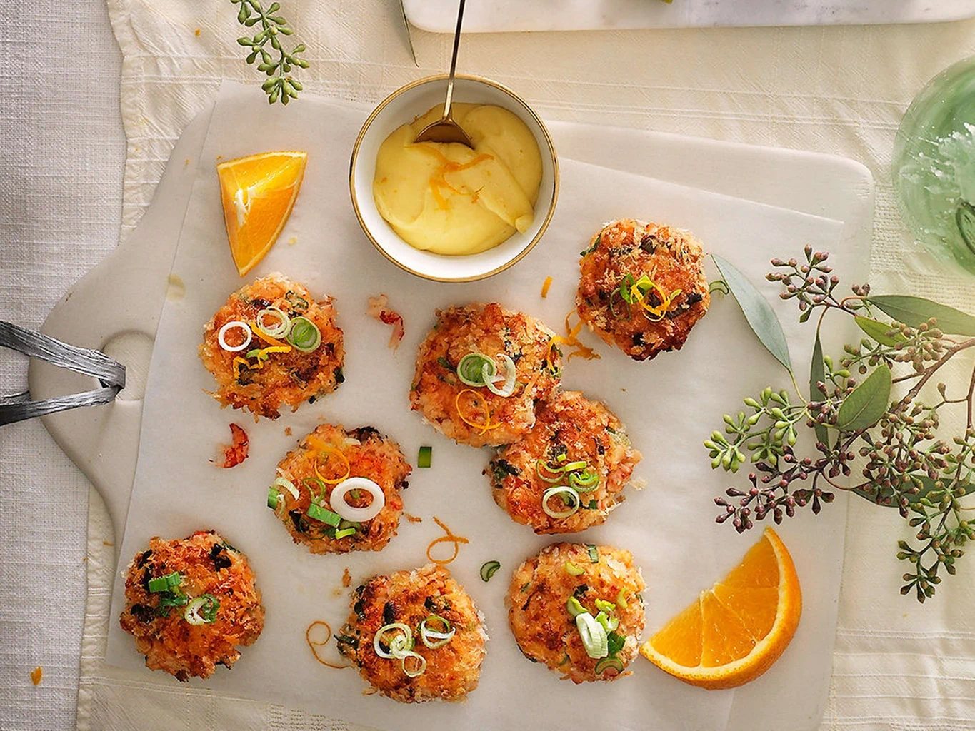 Crevetten-Cakes mit Orangen-Mayonnaise