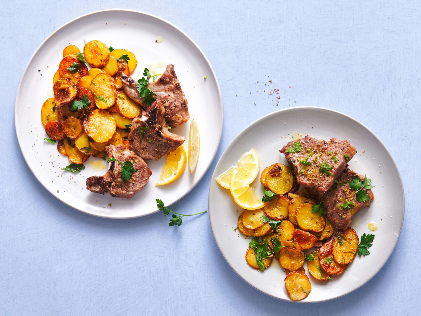 Côtelettes d’agneau et salade de pommes de terre