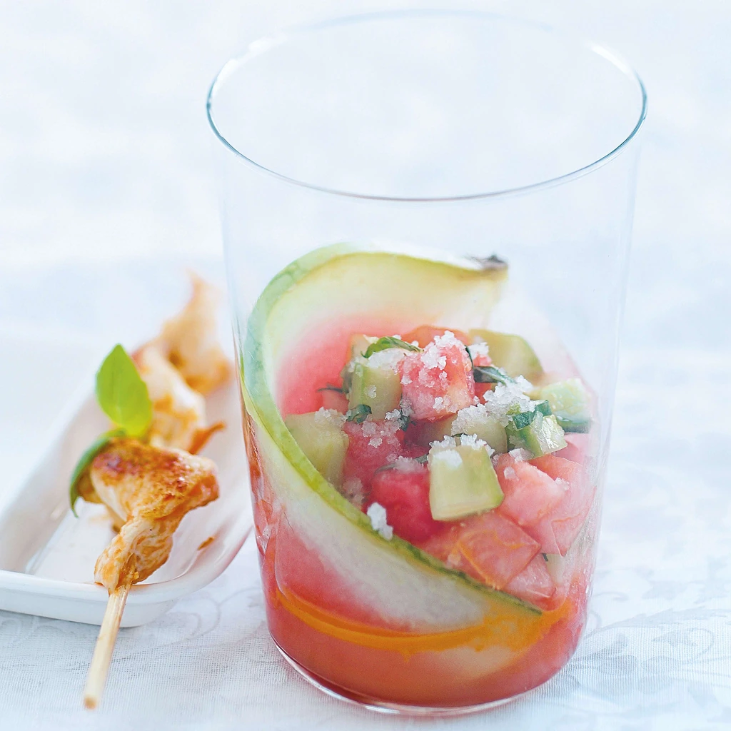 Verrine de pastèque et concombre