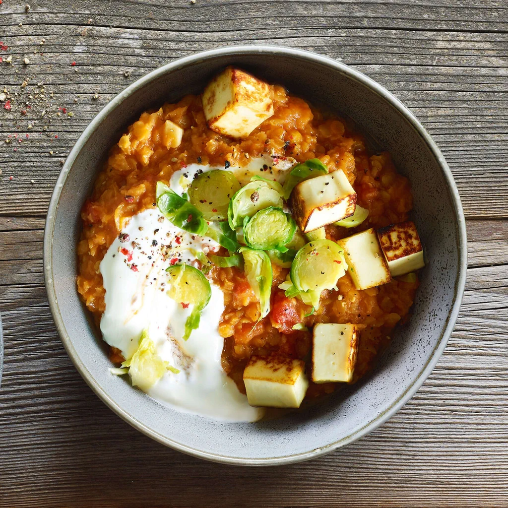 Dal di lenticchie e cavoletti di Bruxelles