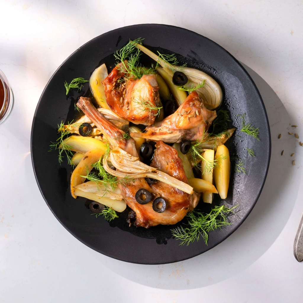 Kaninchen mit Fenchel