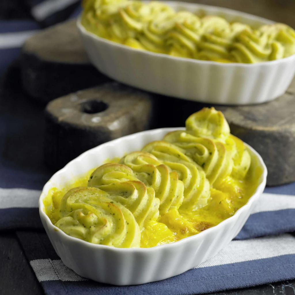 Fischgratin mit Kartoffelhaube