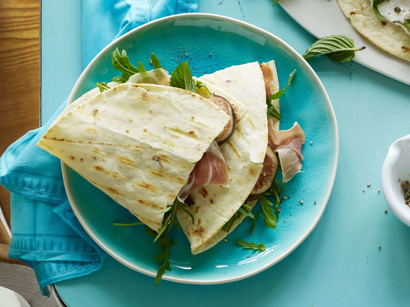 Piadina mit Zitronenfrischkäse