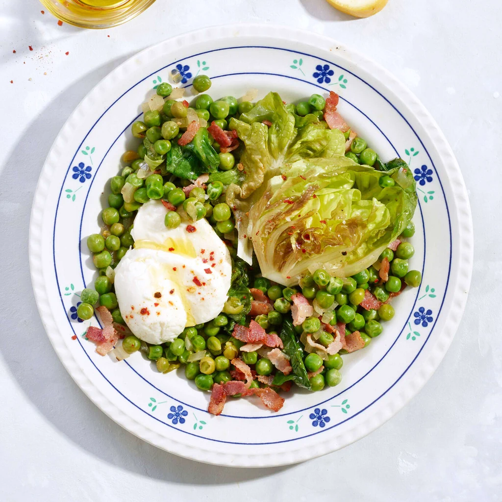 Erbsen mit Mozzarella