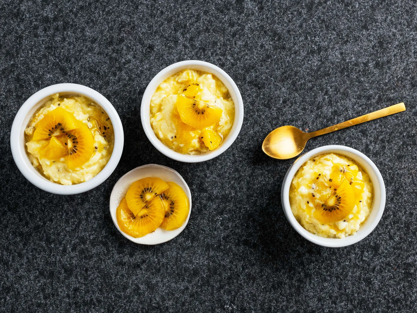 Pudding di riso al kiwi 
