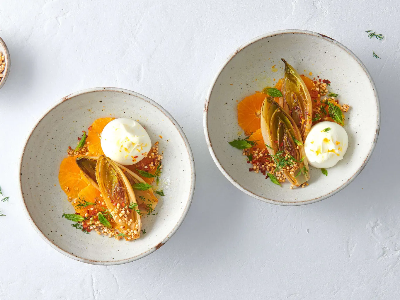 Indivia belga con arancia e burrata