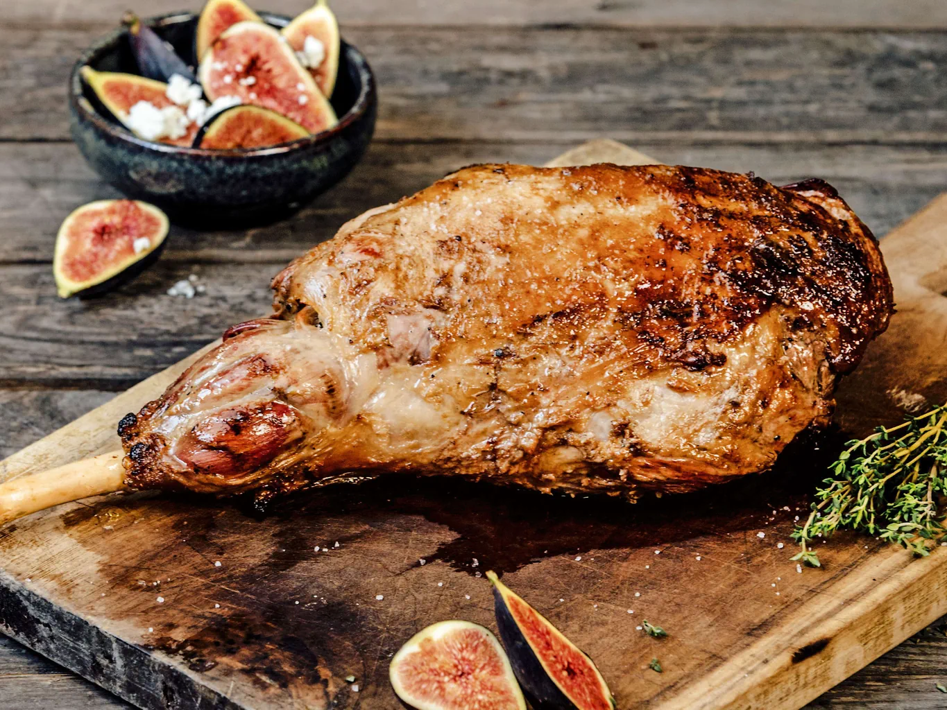 Gigot d'agneau avec figues et feta