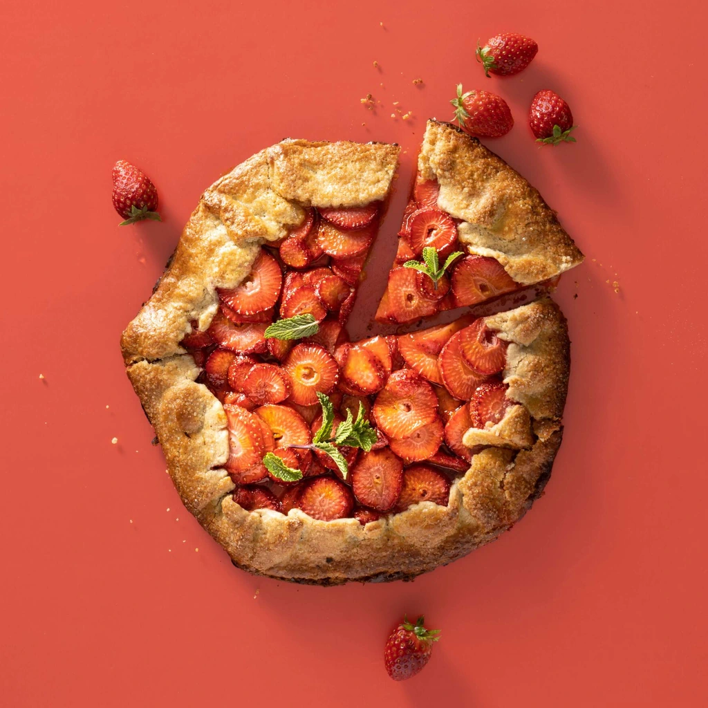 Erdbeer-Galette mit Safran