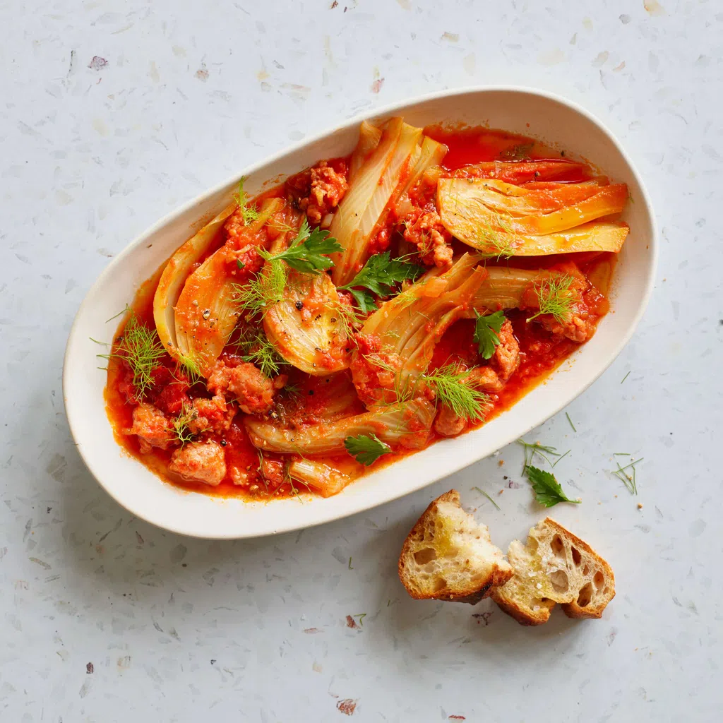 Fenchel mit Salsiccia-Tomaten-Sauce