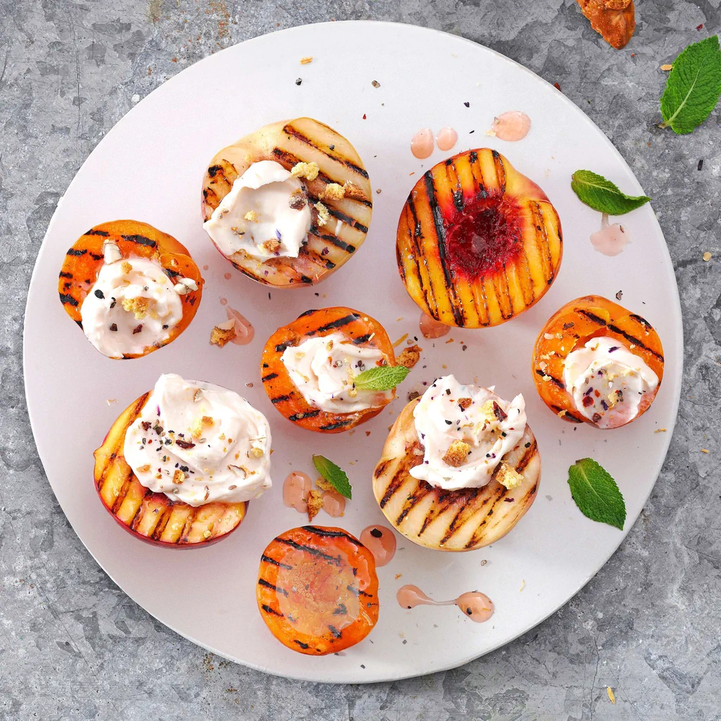 Abricots glacés avec crème au mascarpone