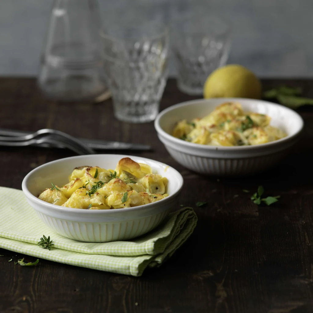 Tortelli ricotta-épinards gratinés